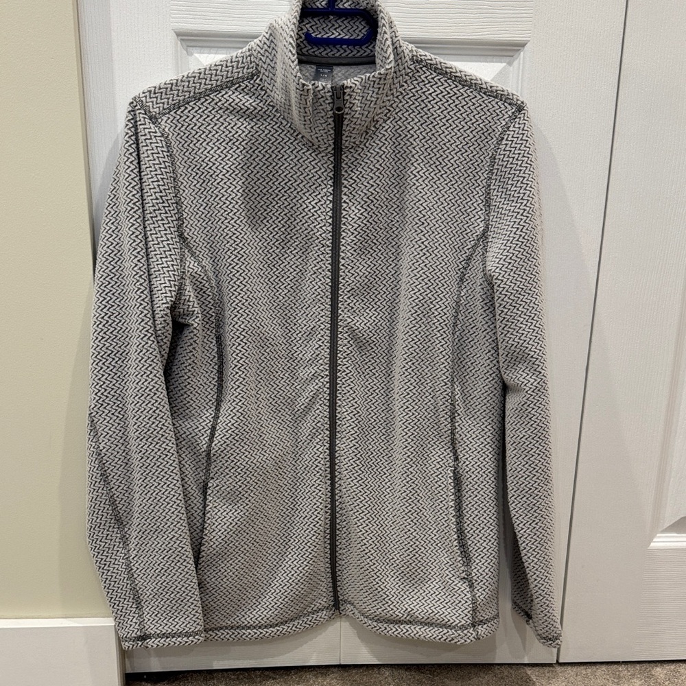 Women's Gray Patterned Full-Zip Jacket